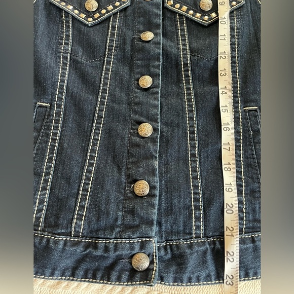 Style & Co. Premium Jeans Denim Button Down Vest Women’s size Large - Picture 8 of 14